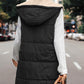 Women Long Puffer Vest: Fall Zip up Reversible Fleece Jacket 2023 Winter Warm Sleeveless Hooded Coat with Pockets
